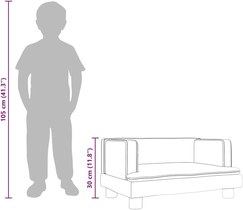 vidaXL Kindersofa, Couch für Kinder, Kindercouch mit runden Kanten, Kindersessel Minisofa Polstersof
