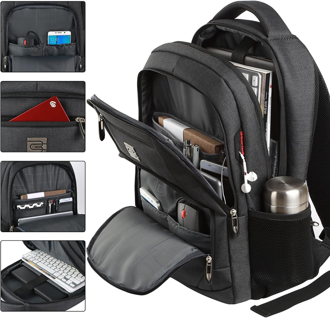 marcello Laptop Rucksäcke mit USB-Ladeanschluss Herren Damen für Arbeit Schule Uni Schulrucksack für