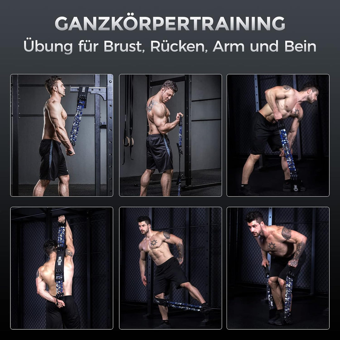 INNSTAR Tragbares Bankdrücken Widerstandsbänder, Verstellbare Bench Press Bands mit 91cm Fitness Sta