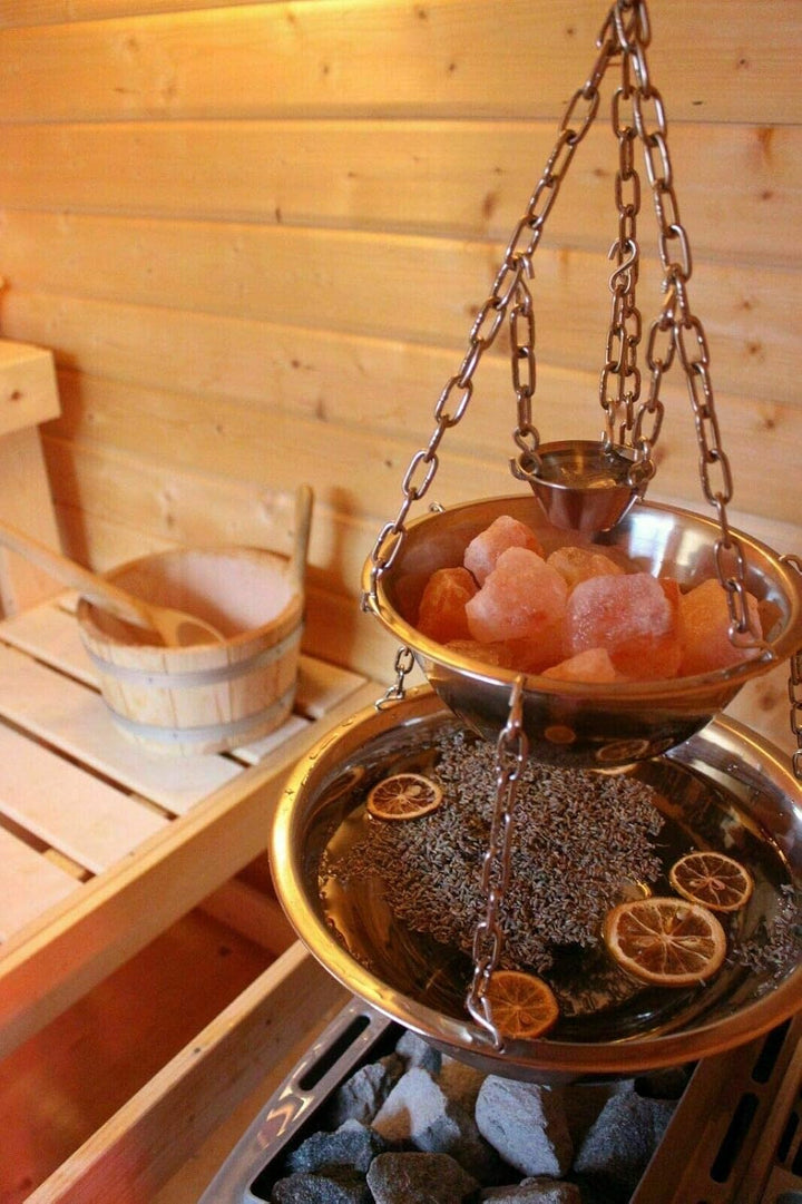 Sauna Zeremonie: Aromaschalen inkl. Verdampferschale aus Edelstahl - Passend für jeden Saunaofen - 3