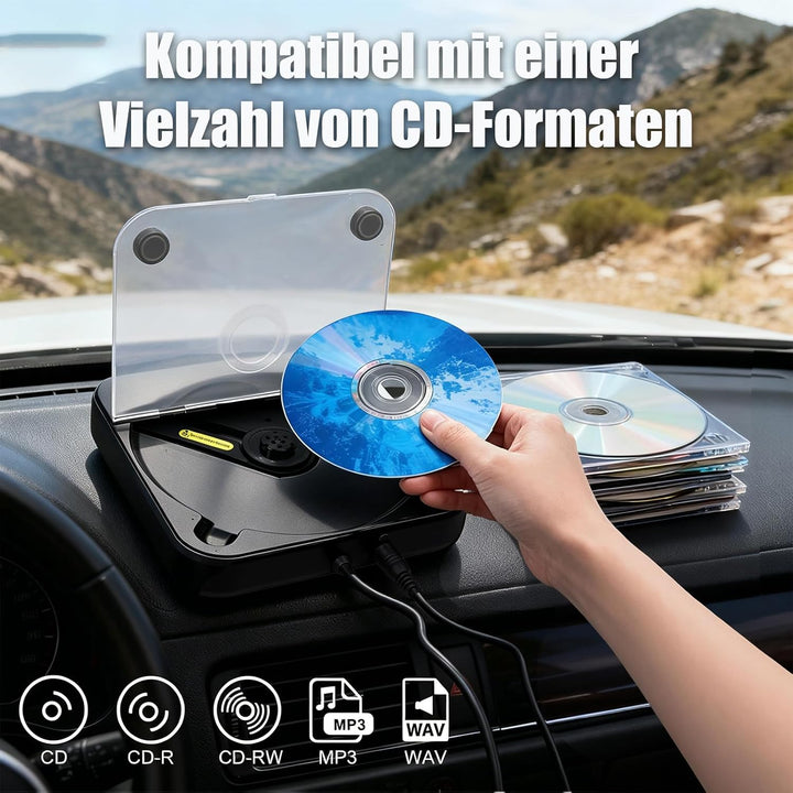 CD Player für Auto,Extern Universal Auto CD Player mit USB-Anschluss, AUX-Anschluss, Extra Controlle