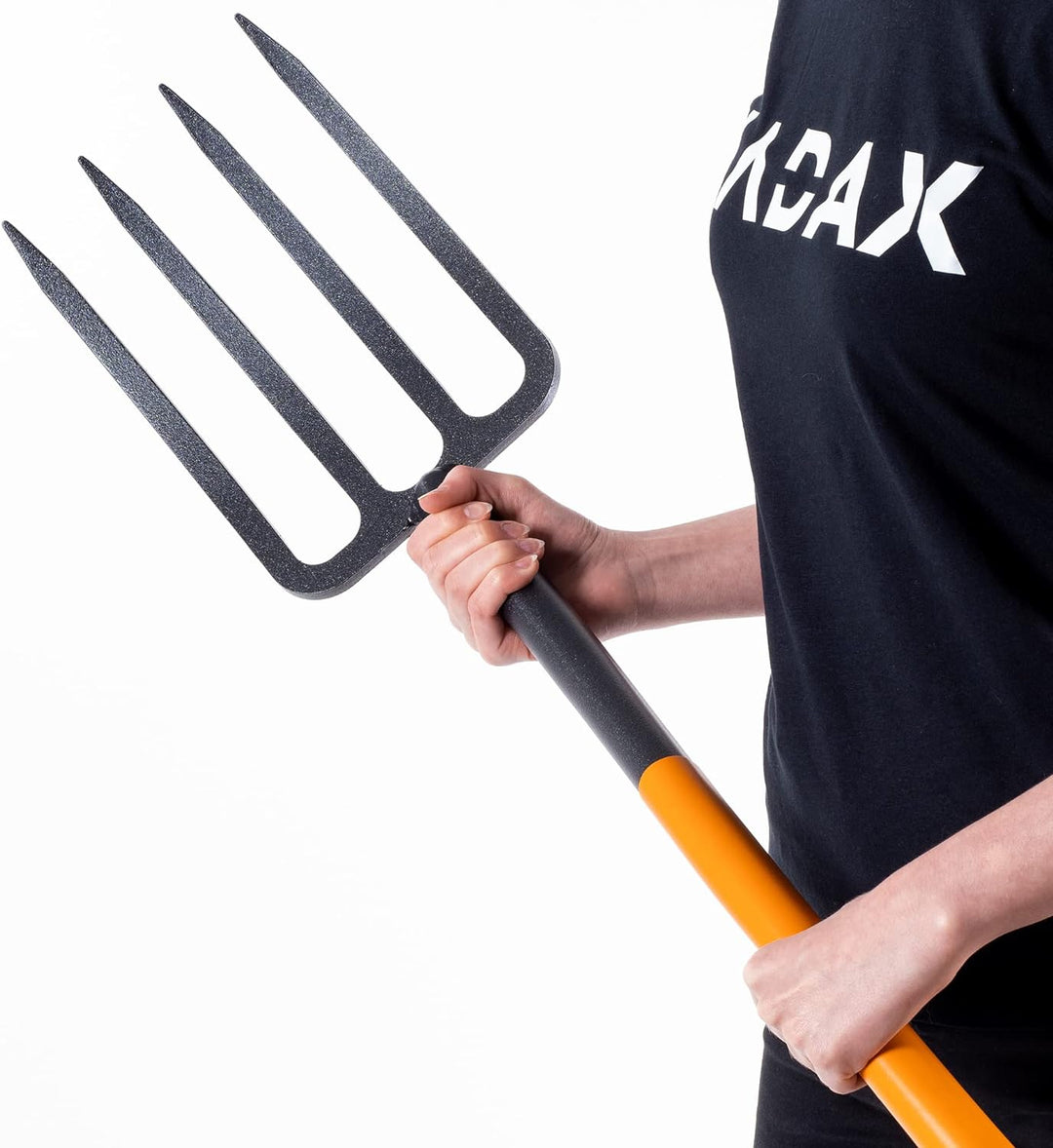 KADAX Spatengabel aus Stahl, Gabel mit D-Griff, Grabgabel zum Umgraben und Auflockern, ergonomische