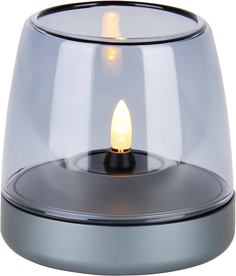 Kooduu Glow 10 Glas-Kerzenhalter - Luxuriöses dänisches Design, Höhe 9 cm, Moody Blue, Moody Blue