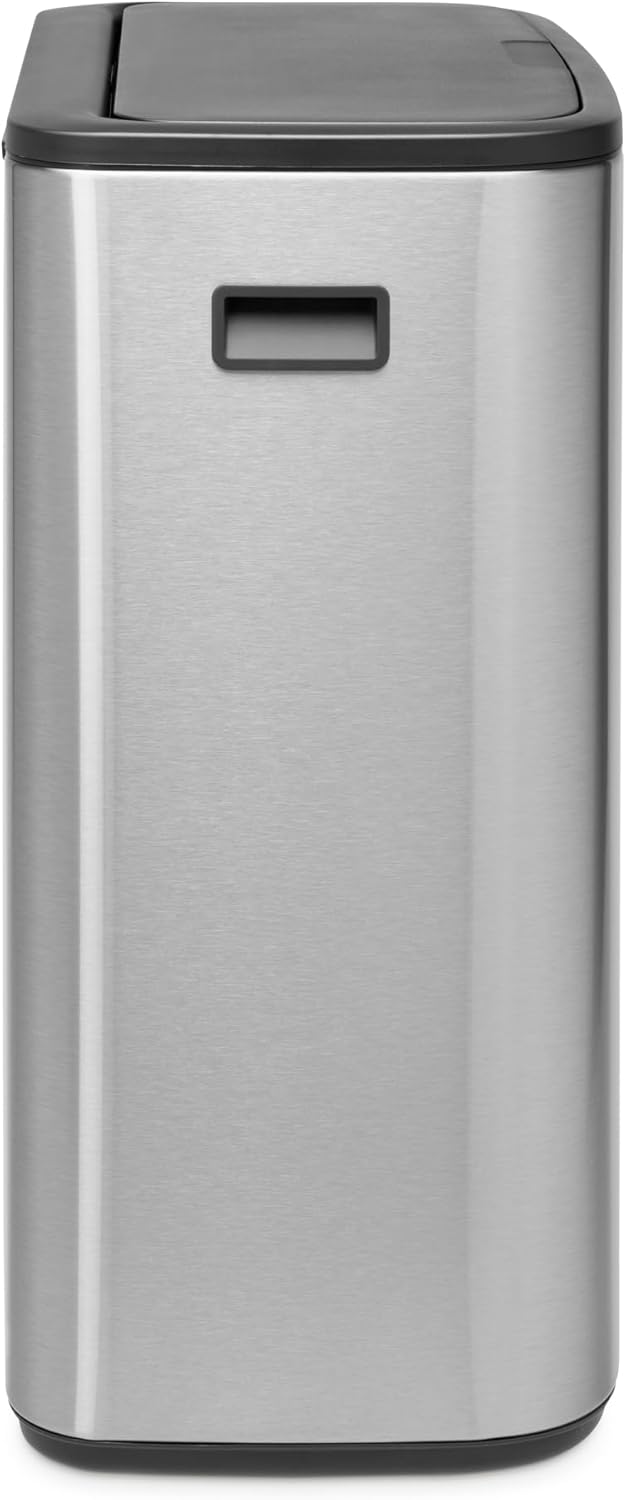 Brabantia Bo Touch Mülleimer — 2 x 30-Liter-Inneneimer (matter Stahl, fingerabdruckfest) Müll-/Recyc
