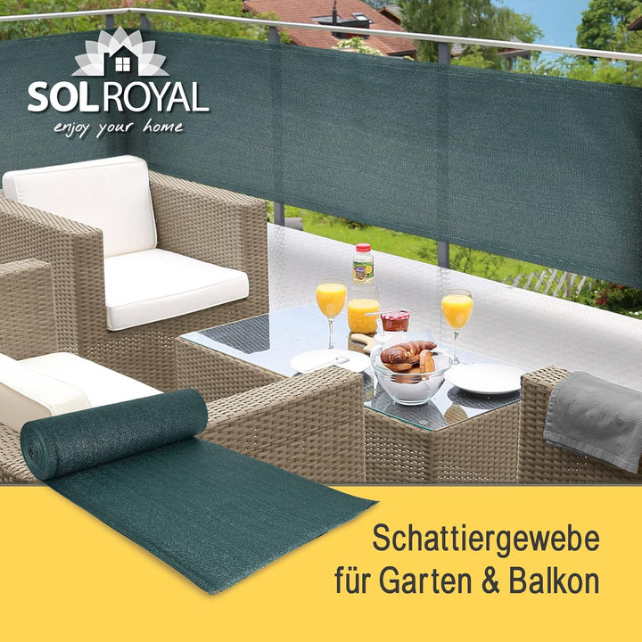 Sol Royal Schattennetz 10m x 1,5m Schattiergewebe 165g/m² – Blickdichter Sonnenschutz mit UV-Schutz