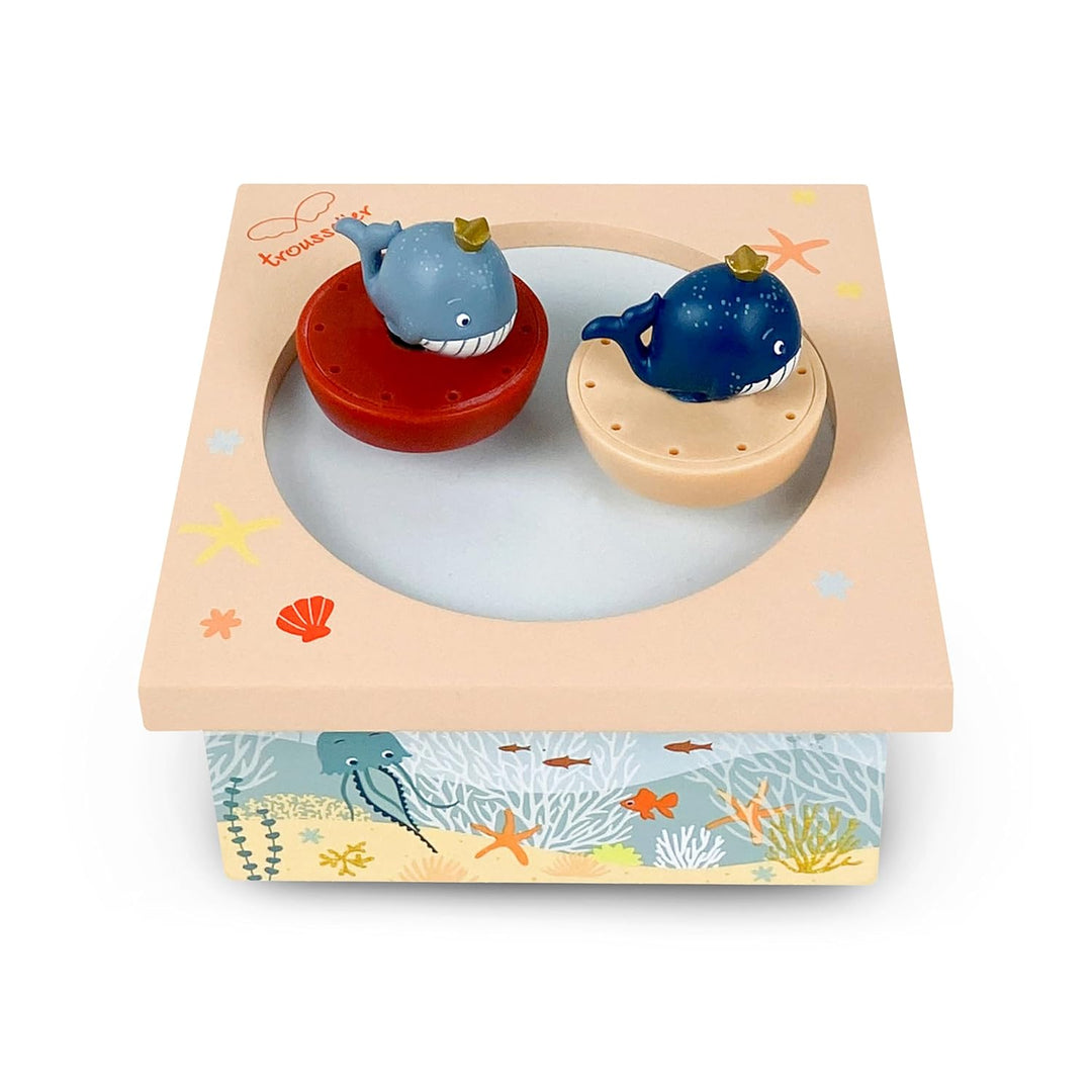 Trousselier 6260412 Spieluhr mit tanzenden Figuren für Kinder, Wale, magnetisch, Musikbox, Musikspie