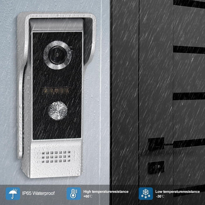 WLAN Video-Intercom-System für Zuhause, 1080P HD Türglocke Kamera mit 2 Monitoren, 7 Zoll IPS Bildsc