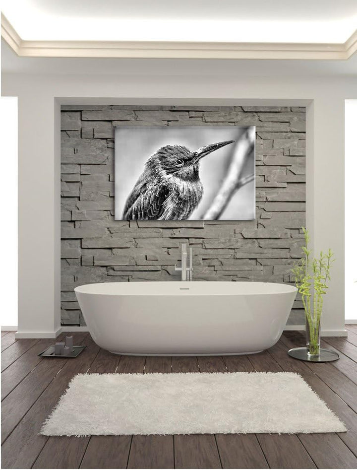 Pixxprint Kleiner tropischer Vogel / 100x70cm Leinwandbild bespannt auf Holzrahmen/Wandbild Kunstdru