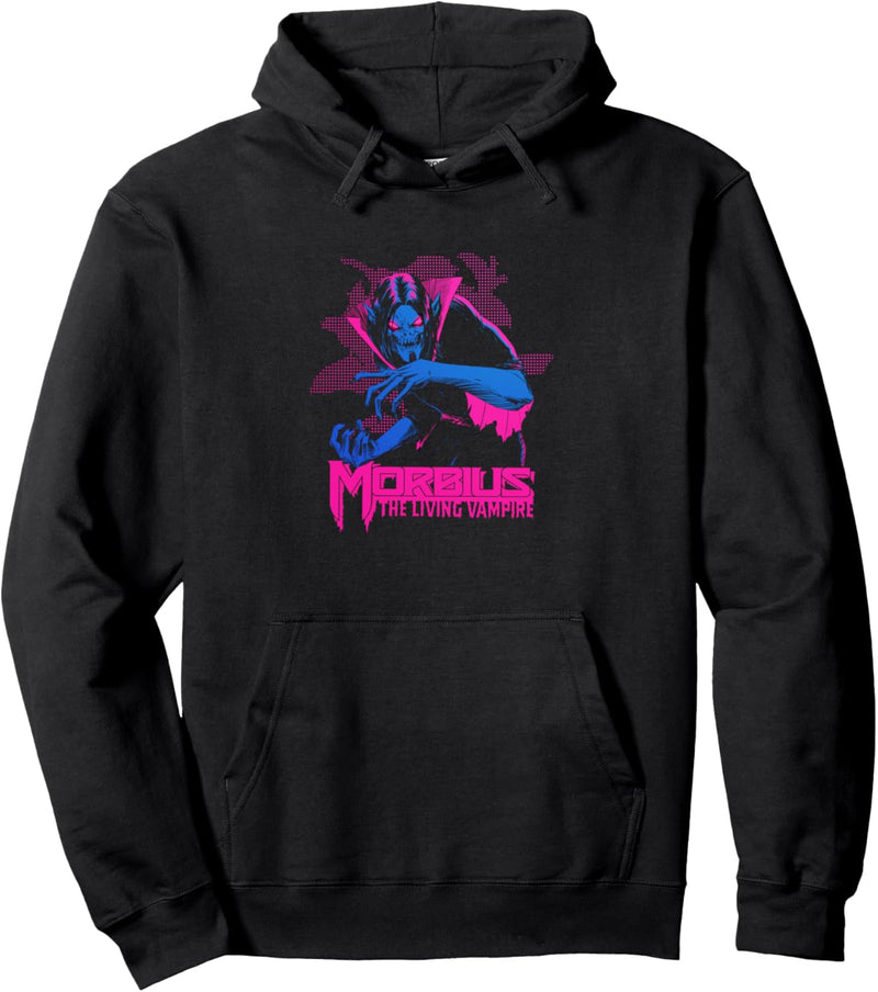 Marvel Morbius The Living Vampire Neon Comic Portrait Pullover Hoodie