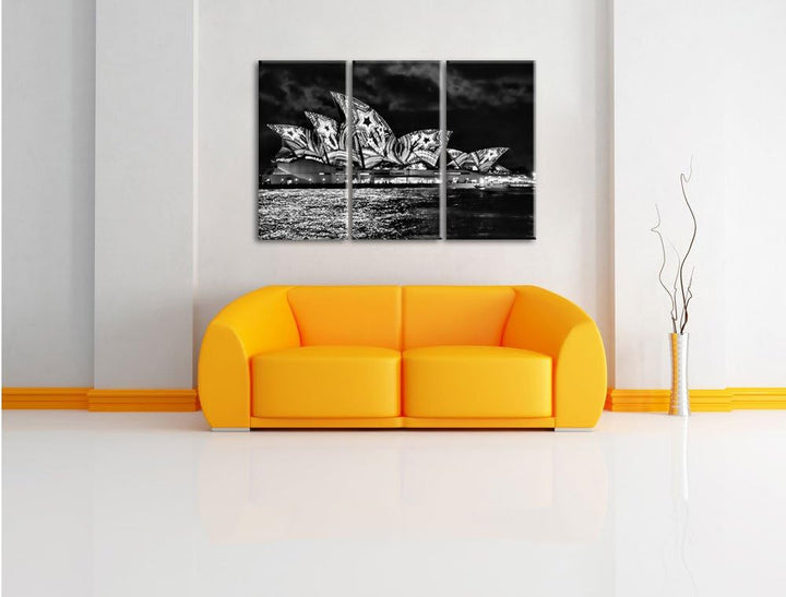 Pixxprint Sydney Opera House als Leinwandbild/Grösse: 3 Teilig (120x80) cm/Wandbild/Kunstdruck/ferti