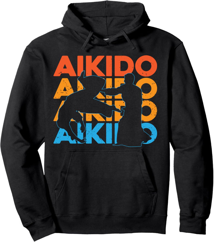 AIKIDO | Cooles Retro Aikidoka Fan Kampfkunst Kampfsport Pullover Hoodie