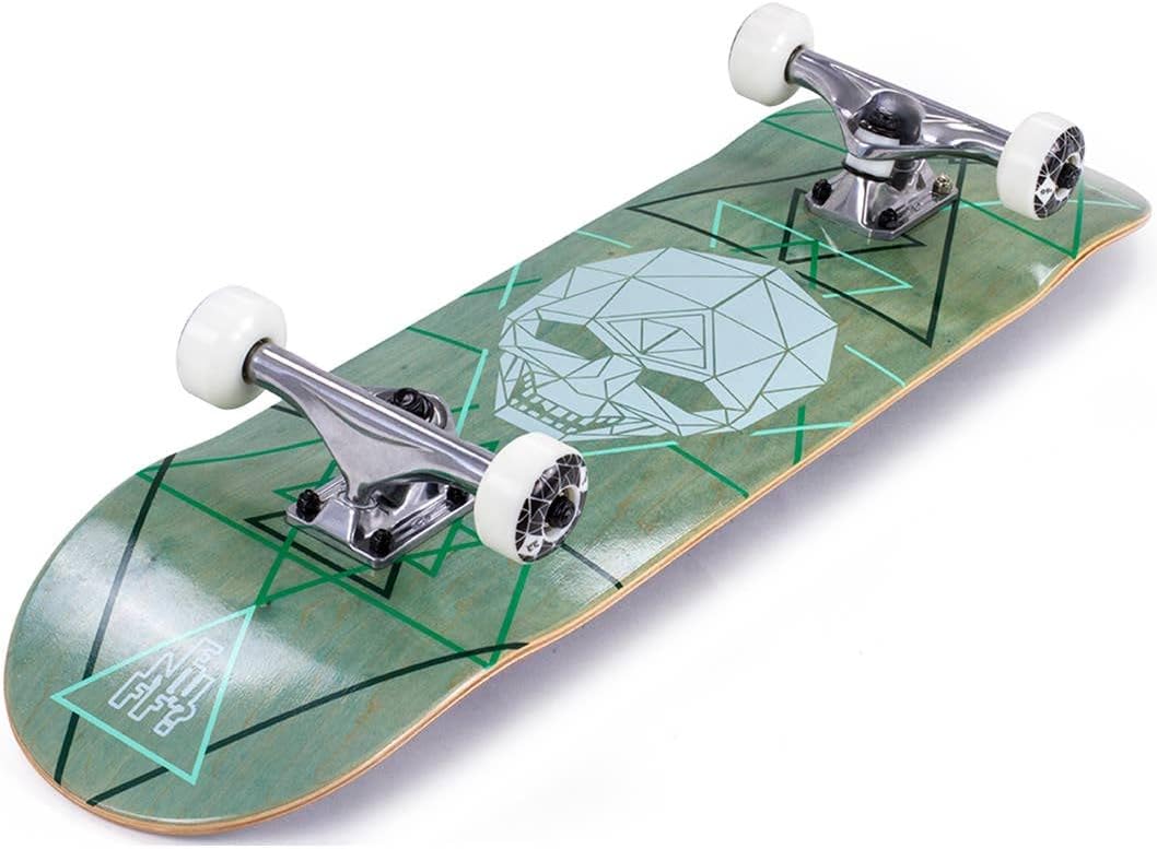 Enuff Skateboards Geo Skull Complete Skateboard Unisex Erwachsene 8'' Grün (Green), 8'' Grün (Green)