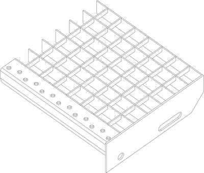 SPH Gitterroststufe verzinkt 600x200mm Maschenweite 30x30mm, Stahl