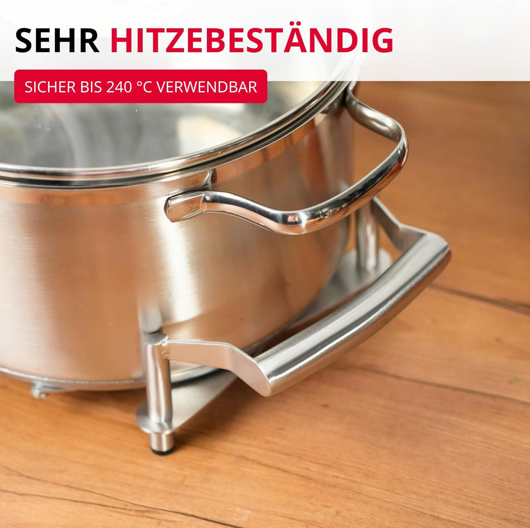 Westmark Ausziehbarer Topf-Untersetzer, Länge: 18 bis 42 cm, Rostfreier Edelstahl, Flexi, Farbe: Sil