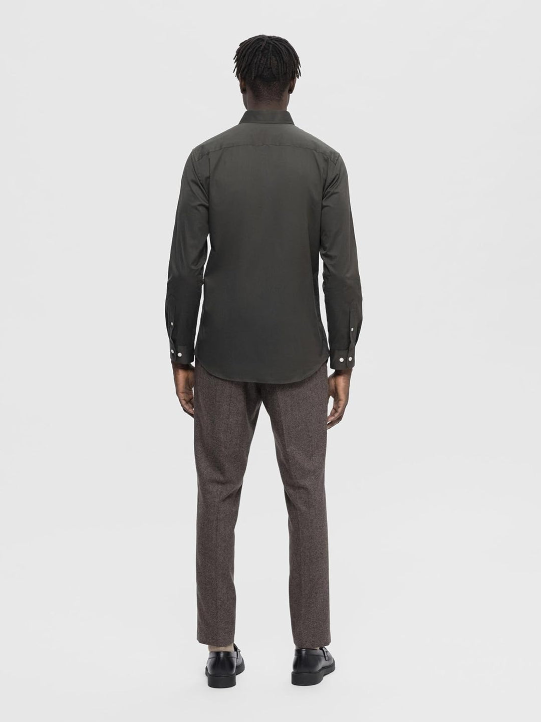SELETED HOMME Herren Slhslimethan Shirt Ls Classic Noos Hemd S Forest Night/Detail:w. Black, S Fores