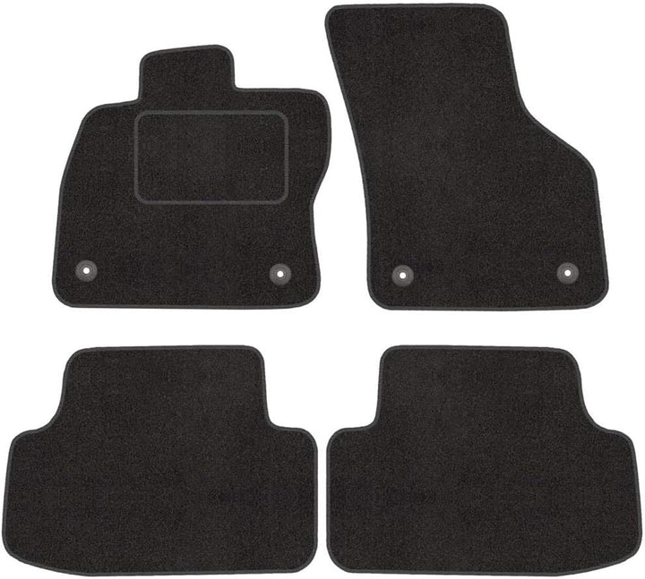 Fussmatten mit Clips 4er Set für VW Golf 7 VII 2012-2019 Velours Automatten Vorne, Hinten + Clips, V