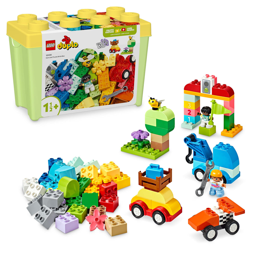 LEGO DUPLO Classic Steinebox Autos und LKWs, Spielset mit Fahrzeugen für Kleinkinder ab 1.5 Jahren,