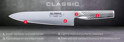 Global GS-2538 Messerset 3 teilig, G-2, GS-5 und GS-38