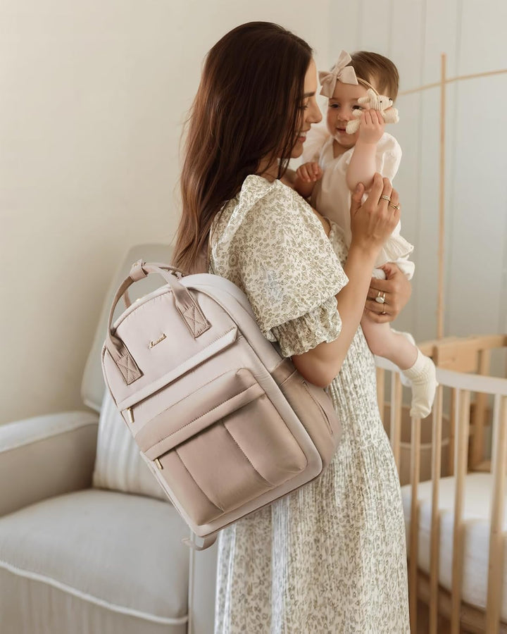 LOVEVOOK Wickelrucksack Gross Baby Wickeltasche Rucksack mit Wickelauflage Diaper Bag mit Kinderwage