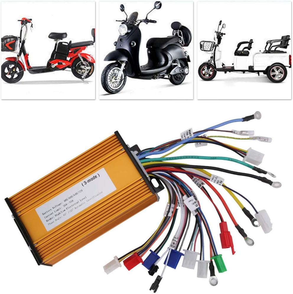 E-Bike Brushless Speed Motor Controller 12 Tube Three-Mode Sinusoid für Elektroroller 48V 60V 64V 72
