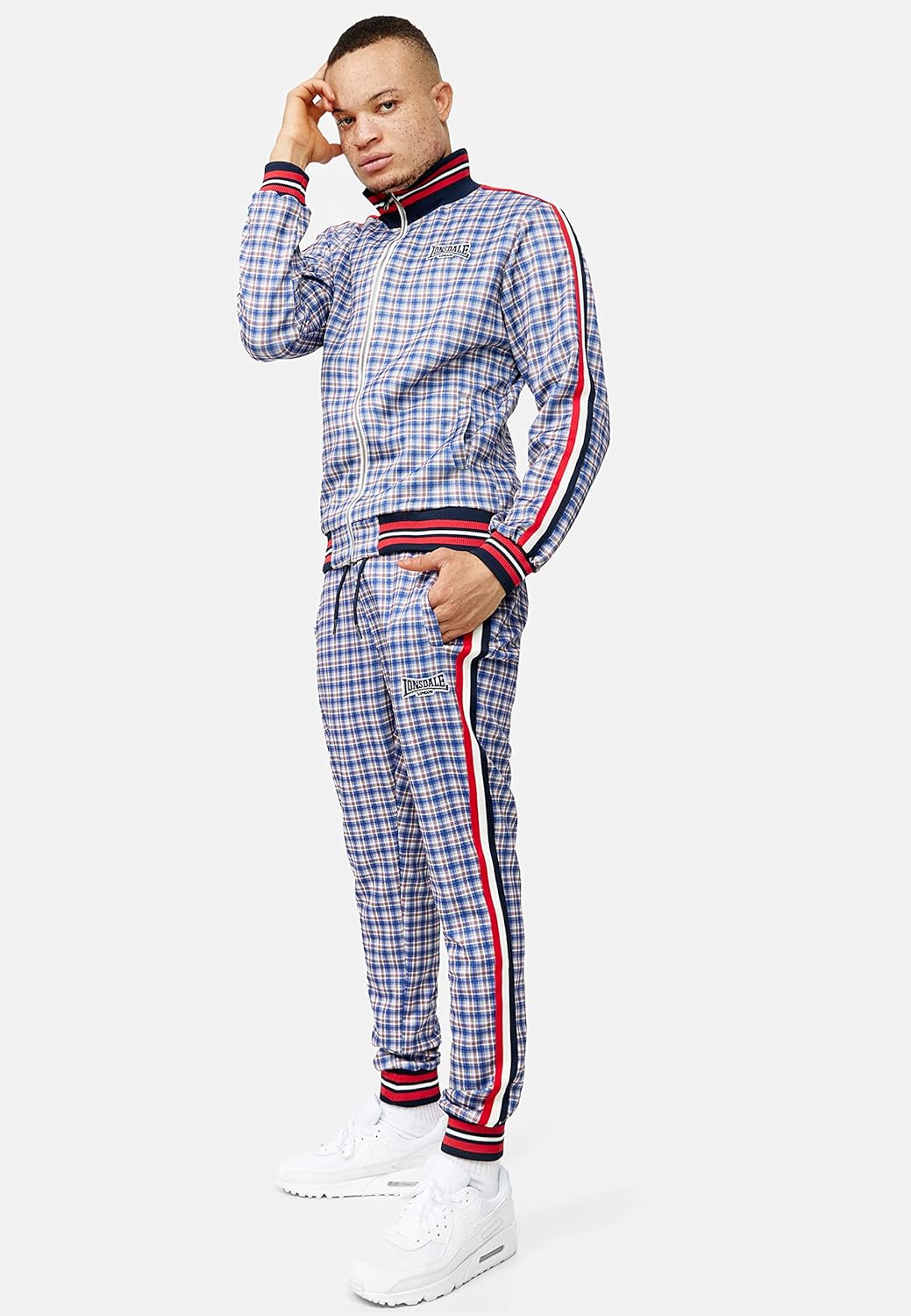 Lonsdale Herren Burmarsh Trainingsanzug S Blue/White/Red, S Blue/White/Red