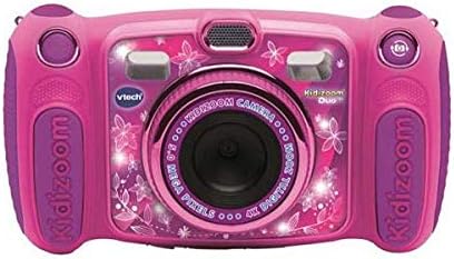 Vtech Kidizoom Duo 5.0 Digitale Kamera für Kinder, 5 MP, Farbdisplay, 2 Objektive, Pink Französische