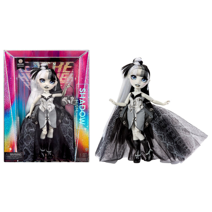 Rainbow High Shadow High Puppe, Heather Grayson – Schwarz-Weisses Haar 27,94 cm Modepuppe Designer-O