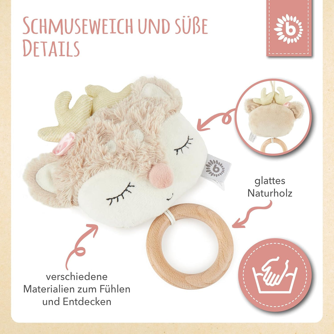 Bieco Musikspieluhr Reh | ca. 30 cm | Baby Spieluhr | Einschlafhilfe Babys | Baby Musik | Spieluhr B