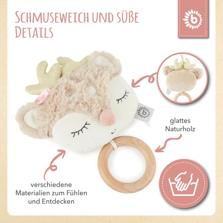 Bieco Musikspieluhr Reh | ca. 30 cm | Baby Spieluhr | Einschlafhilfe Babys | Baby Musik | Spieluhr B
