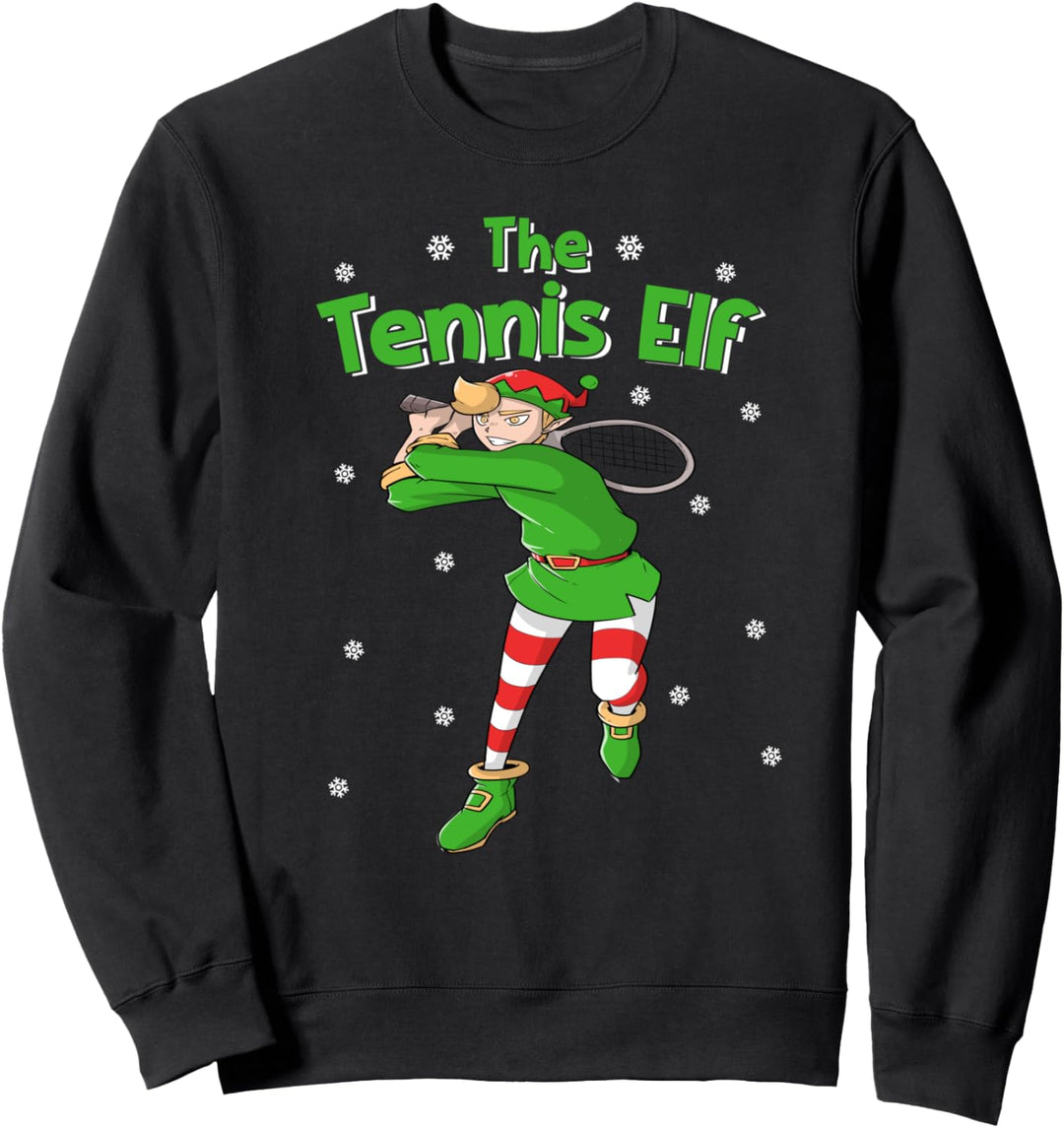 Tennis Elf | Tennis Player Fan Coach Christmas Sweatshirt