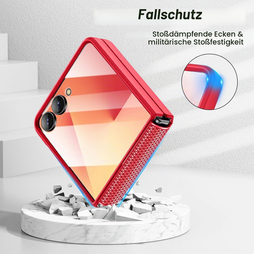 Doeshine für Samsung Galaxy Z Flip 7 Hülle [Not für Flip 7FE] mit Scharnierschutz &amp; Displayschutzfol