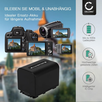 CELLONIC® Kamera Ersatzakku NP-FV70 NP-FV100 für Sony FDR-AX53 FDR-AX33 FDR-AX100E, HDR-CX280 HDR-CX