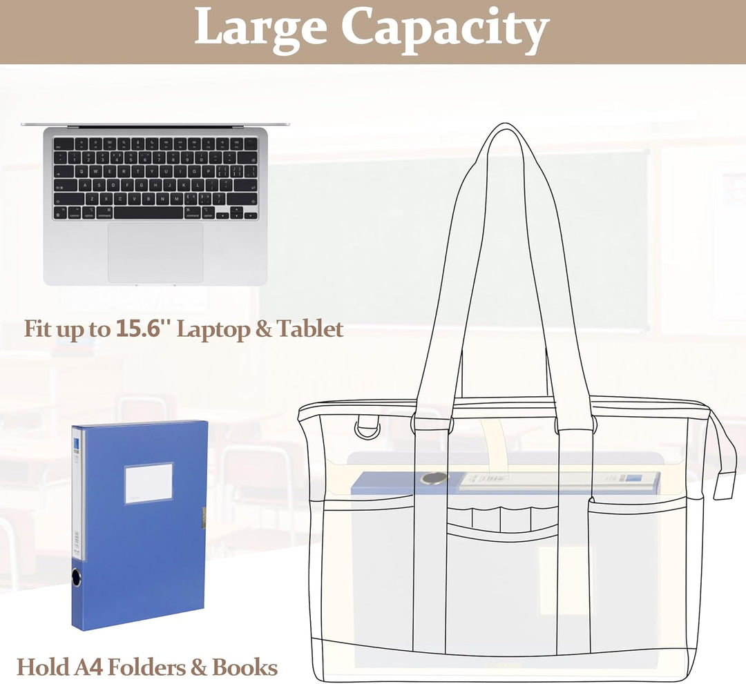 Damero Lehrertasche, Lehrer Arbeitstasche mit gepolstertem Laptopfach, Lehrer Utility Tasche mit meh