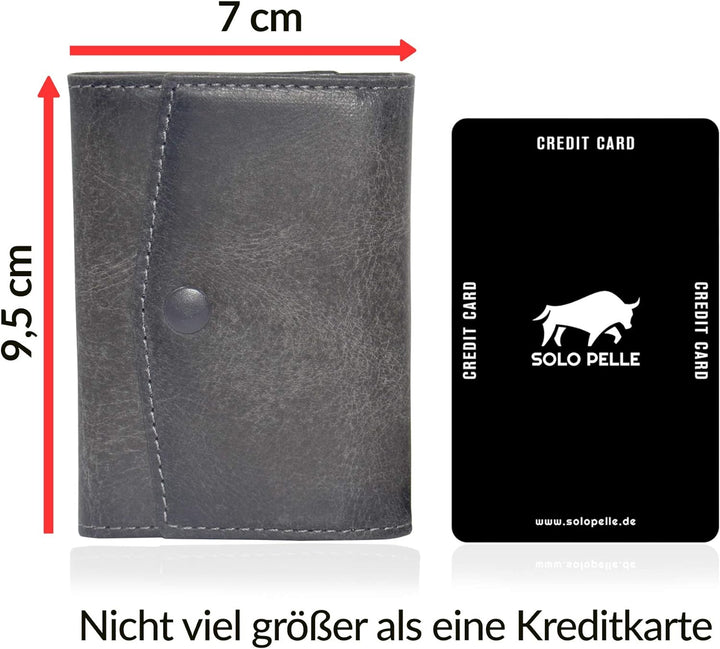 Solo Pelle® Leder I Slim Wallet mit Münzfach I Geldbeutel mit RFID Schutz I Platz für mindestens 12