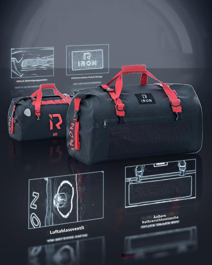 BORLENI Motorrad Hecktasche Gepäckrolle wasserdicht 30L – Premium Motorradtasche mit Rolltop, Reflek