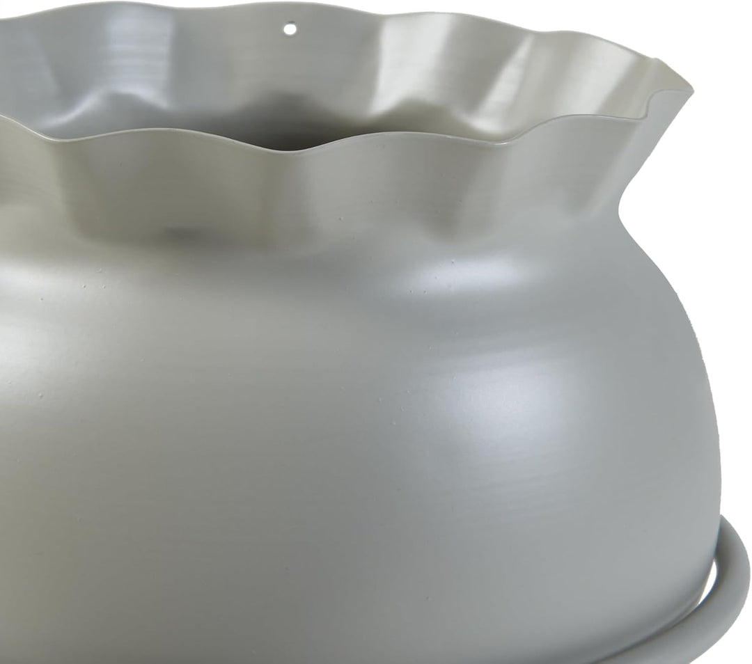 [en.casa] Blumenständer Assen Pflanzenständer mit Blumentopf Metall Hellgrau Pflanzenregal 31,5 x 19