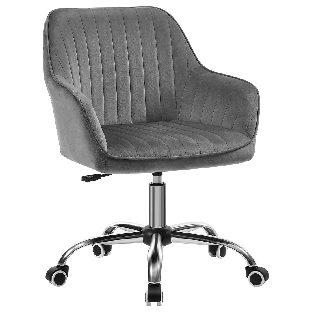 SONGMICS Bürostuhl, Drehstuhl mit Samtbezug, Schaumstoffpolsterung, höhenverstellbar, für Arbeitszim