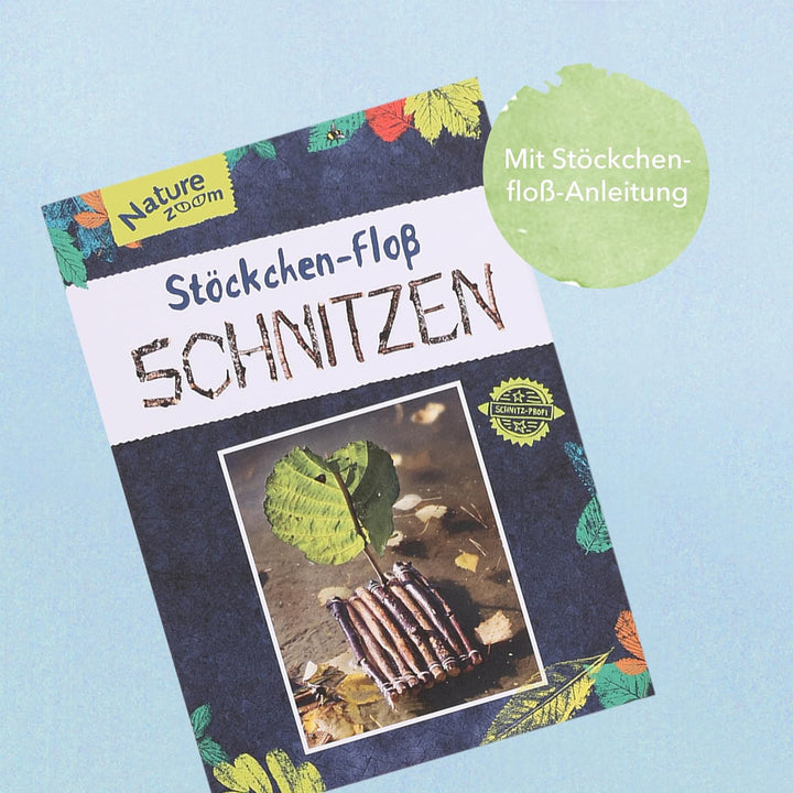 Taschenmesser für Kinder ab 6 Jahren, mit Schnitzhandschuhe & Bastelbuch Anleitung für Schnitzprojek