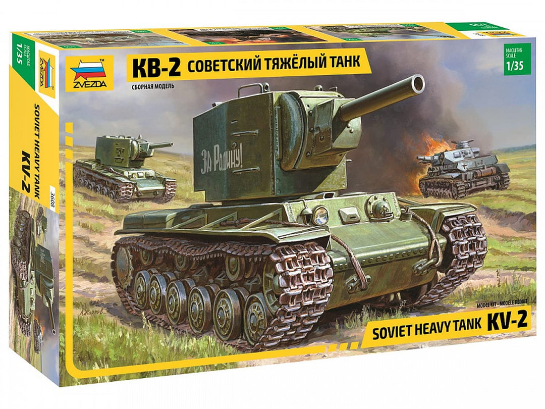 Zvezda 500783608 - 1:35 WWII Russischer Panzer KV-2 Gigant