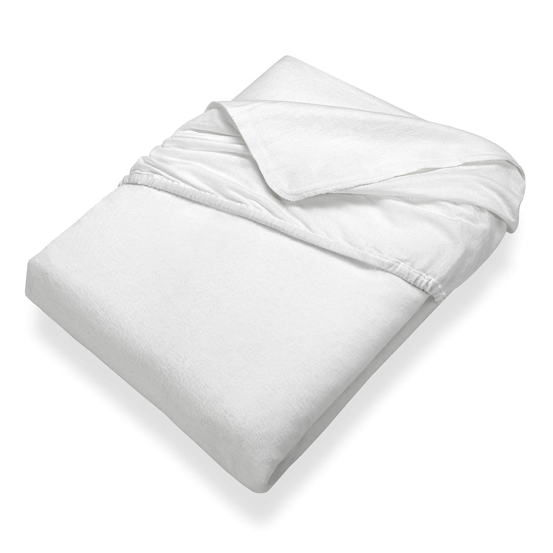 SETEX Kalmuck Spannbetttuch, 200 x 200 cm grosser Matratzenschoner, 100 % Baumwolle, Classic, Weiss,