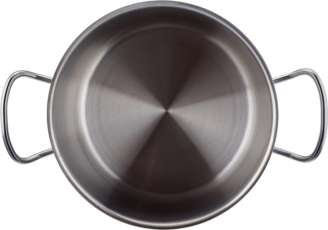 Lacor 50124 Hoher Suppentopf mit Deckel 24 cm Silber