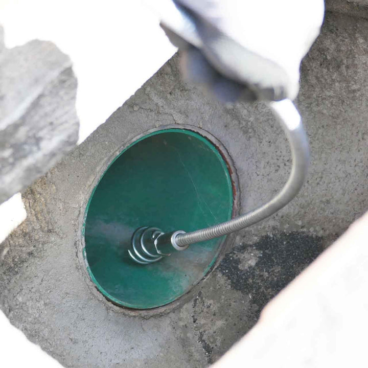 Rohrreinigungsspirale Ø 15mm x 5m, mit 50mm Trichterbohrer, für Rohre ab DN 100mm, optionale Verläng
