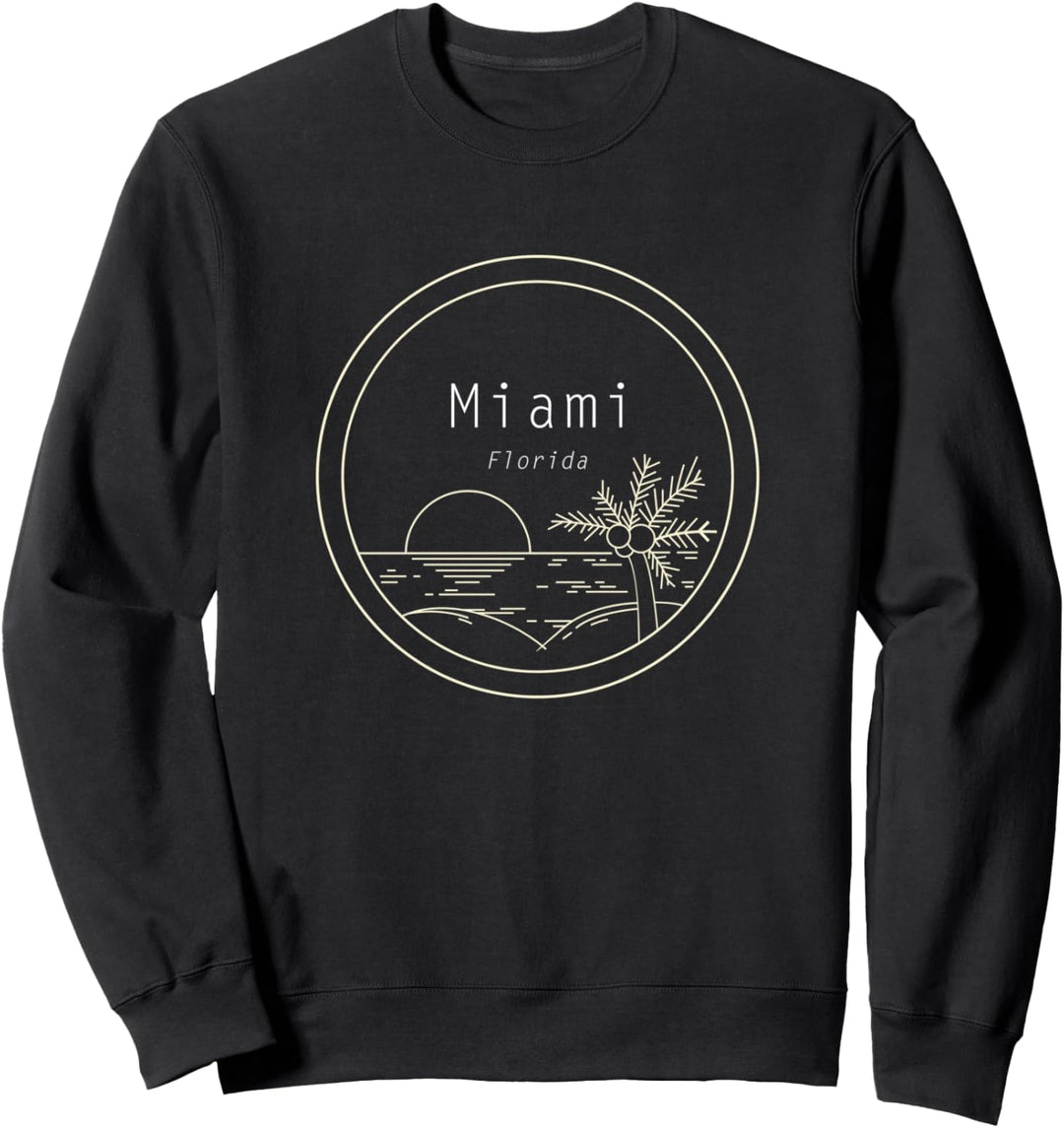 Miami Florida Beach Surfer USA Souvenir Ferien Reise Urlaub Sweatshirt