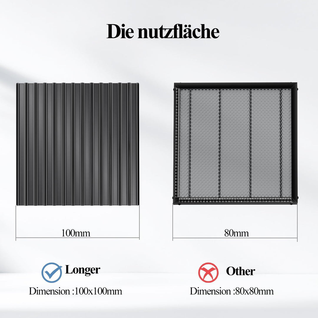 Longer Wabenplatte 153 × 153 mm – Wabentisch für Lasergravierer &amp; Laserschneider, erweiterbar &amp; abne