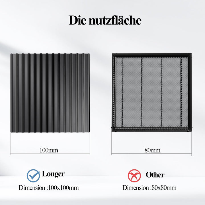 Longer Wabenplatte 153 × 153 mm – Wabentisch für Lasergravierer &amp; Laserschneider, erweiterbar &amp; abne