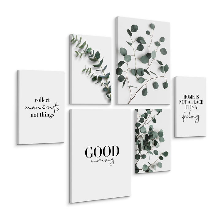 Muralo - Wandbilder Set - Leinwand Bilder Set Aufhängefertig - Bilder für Wohnzimmer Schlafzimmer -