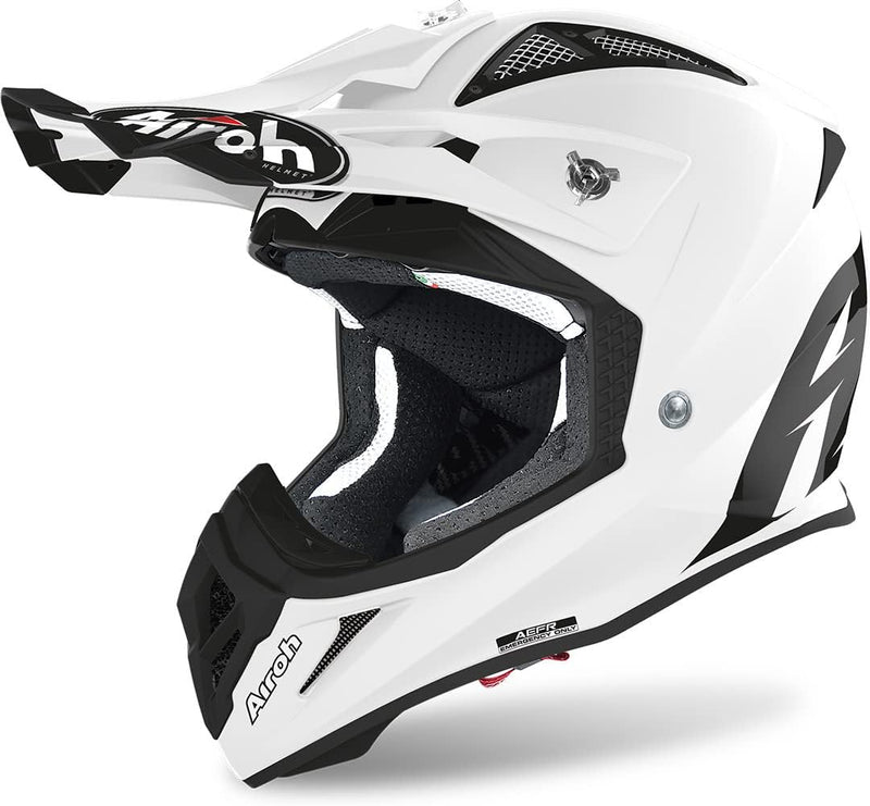 Airoh Motocross-Helm Aviator Ace - Matt - Schwarz Weiss XL, Weiss XL