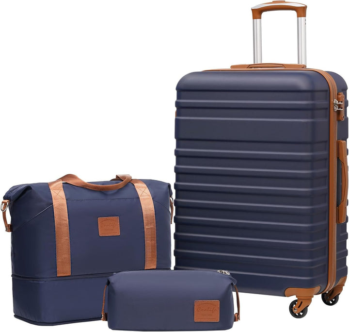 COOLIFE Koffer Trolley Koffer Reisekoffer von ABS Hartschalen Trolley 4 Rollen TSA-Schloss Der Koffe