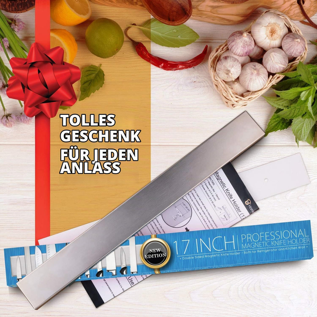 Premium 43cm Magnetleiste Messer für Kühlschrank die Nicht Verrutscht - Extra Starker Doppelseitiger