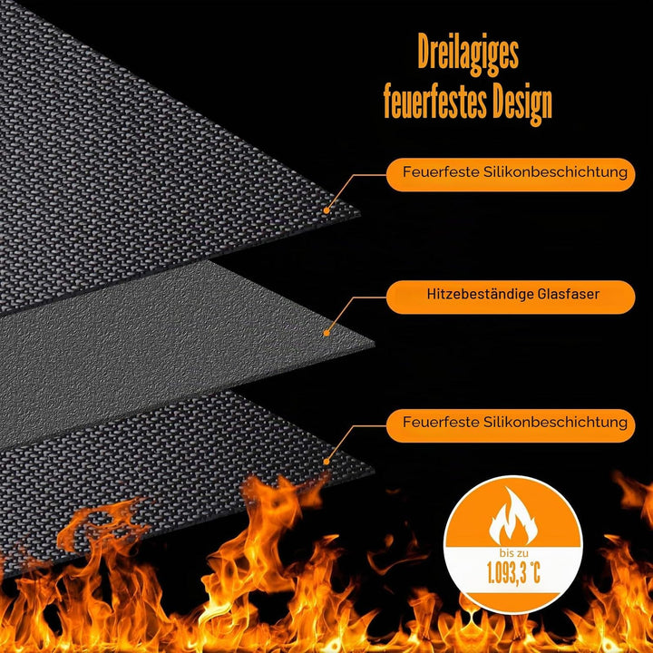 THMINS 152X122CM Extra Large Grill Mat for Outdoor Grill - Fireproof Deck and Patio Protector, Water